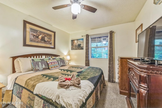 1737 Walker Trl, Sevierville, TN 37876 - bedroom featuring a textured ceiling, carpet flooring, baseboards, and ceiling fan