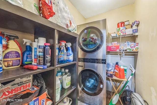1737 Walker Trl, Sevierville, TN 37876 - washroom featuring stacked washer / drying machine