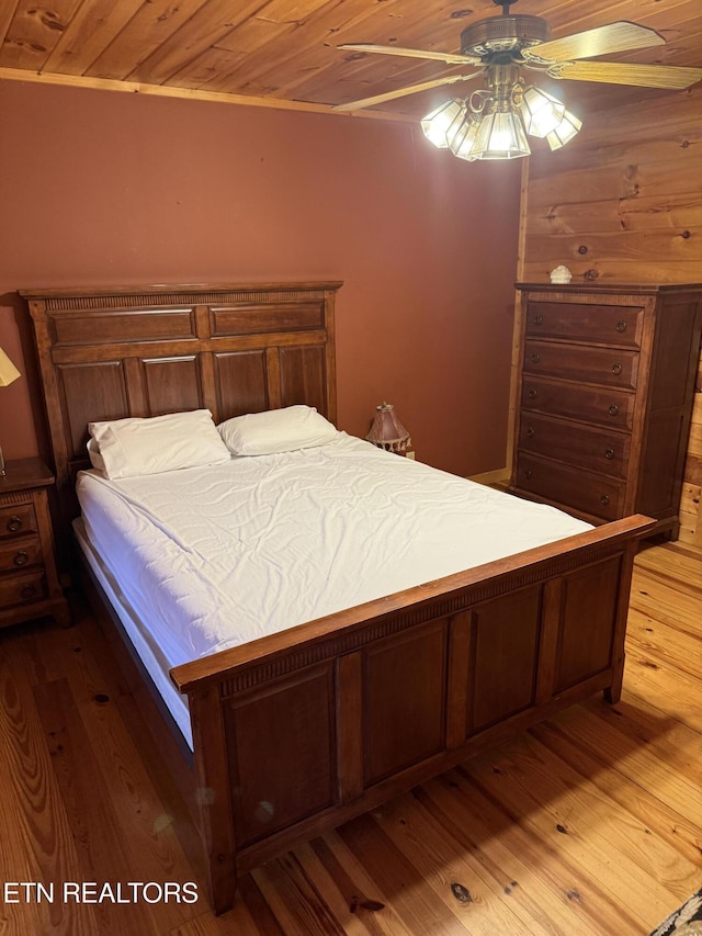2020 Regans Ridge Way, Sevierville, TN 37876 - bedroom with wood-type flooring, wooden ceiling, and ceiling fan