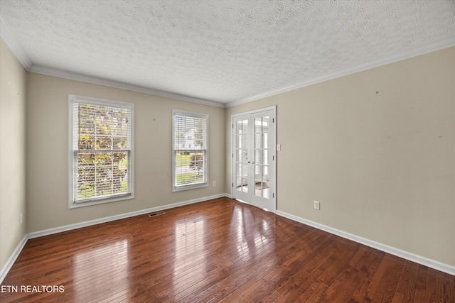 7127 Fieldstone Farms Ln, Knoxville, TN 37921 - empty room with healthy amount of natural light, hardwood / wood-style flooring, a textured ceiling, baseboards, and ornamental molding