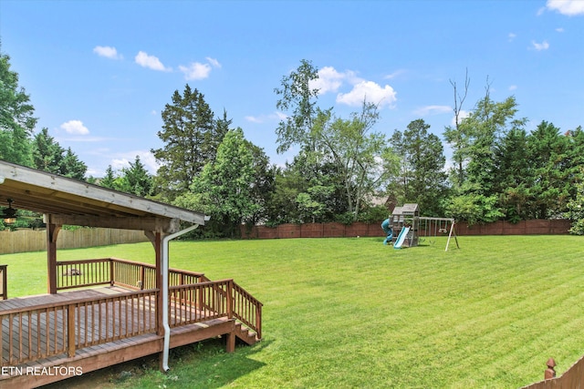 7127 Fieldstone Farms Ln, Knoxville, TN 37921 - view of yard with a playground and a deck