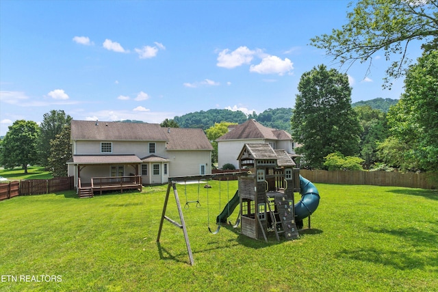 7127 Fieldstone Farms Ln, Knoxville, TN 37921 - view of jungle gym with a wooden deck