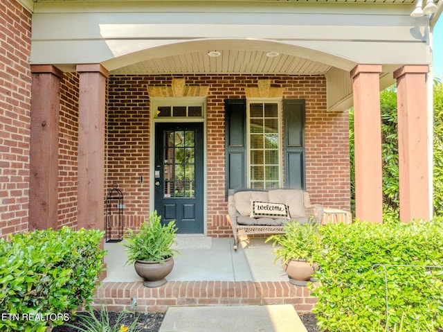 1201 Bentley Park Ln, Knoxville, TN 37922 - property entrance featuring covered porch and brick siding