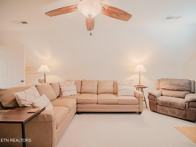 1201 Bentley Park Ln, Knoxville, TN 37922 - living room with carpet and ceiling fan