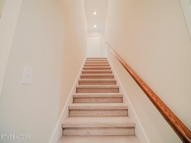 1201 Bentley Park Ln, Knoxville, TN 37922 - staircase featuring recessed lighting