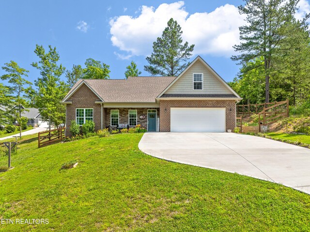 321 Timber Creek Rd, Maynardville, TN 37807 - traditional-style house with concrete driveway, brick siding, and a shingled roof