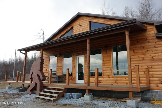 840 Ali Ln, Pvt, Huntsville, TN 37756 - back of property featuring a deck and log exterior