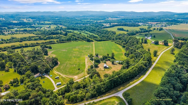 168 Boatman Rd, Cookeville, TN 38506 - aerial view of sparsely populated area with property boundaries highlighted and a mountain backdrop