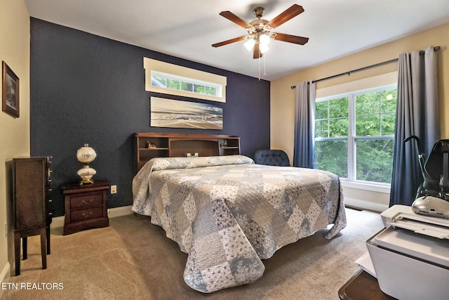 247 Thrushwood Dr, Fairfield Glade, TN 38558 - carpeted bedroom with baseboards and ceiling fan