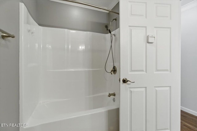 262 Cresent St, Harrogate, TN 37752 - full bath with shower / bath combination and wood finished floors