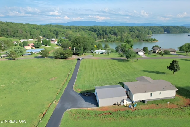 1748 Circle Lake Dr, Dandridge, TN 37725 - overview of rural landscape with a water and mountain view and a heavily wooded area
