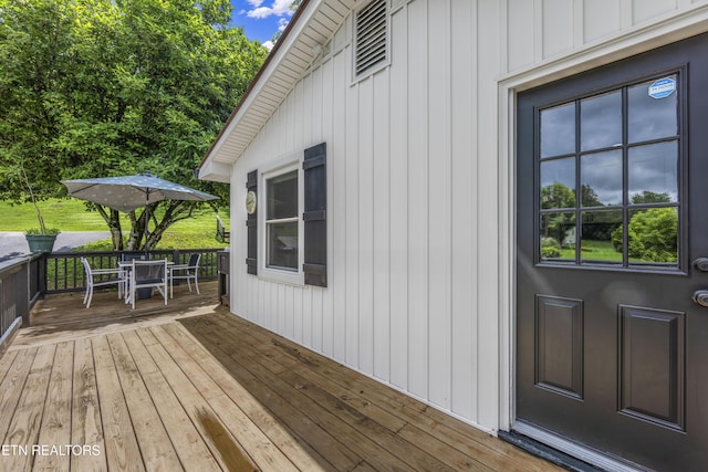 4509 Lifford Ln, Corryton, TN 37721 - wooden terrace featuring outdoor dining area