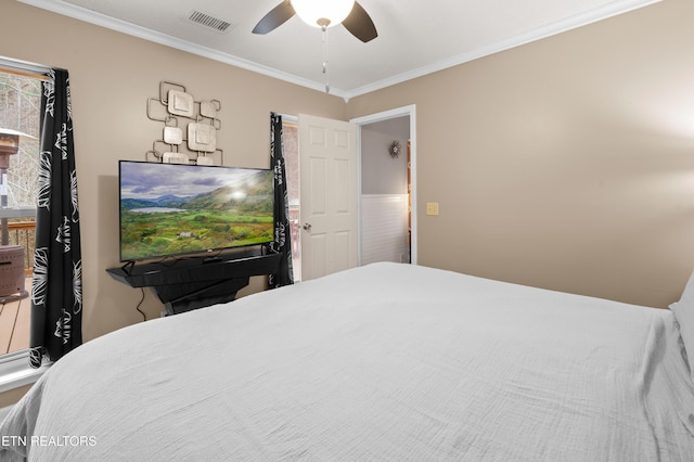3325 Tekoa Mountain Way, Sevierville, TN 37876 - bedroom featuring crown molding and ceiling fan
