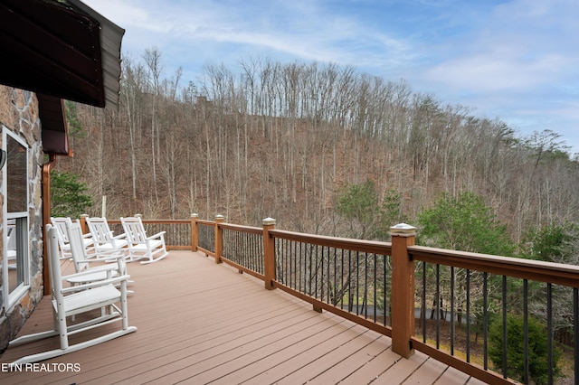 3325 Tekoa Mountain Way, Sevierville, TN 37876 - wooden terrace with a forest view