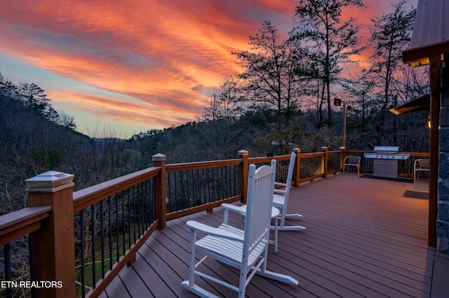 3325 Tekoa Mountain Way, Sevierville, TN 37876 - deck at dusk featuring area for grilling