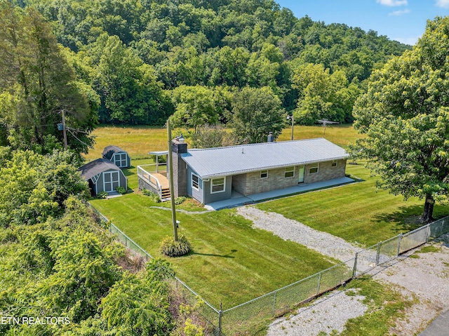 2594 Indian Creek Rd, Thorn Hill, TN 37881 - aerial view of property and surrounding area with a heavily wooded area