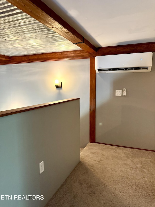 179 Wiggins Rd, Tellico Plains, TN 37385 - hallway with a wall mounted air conditioner and carpet flooring