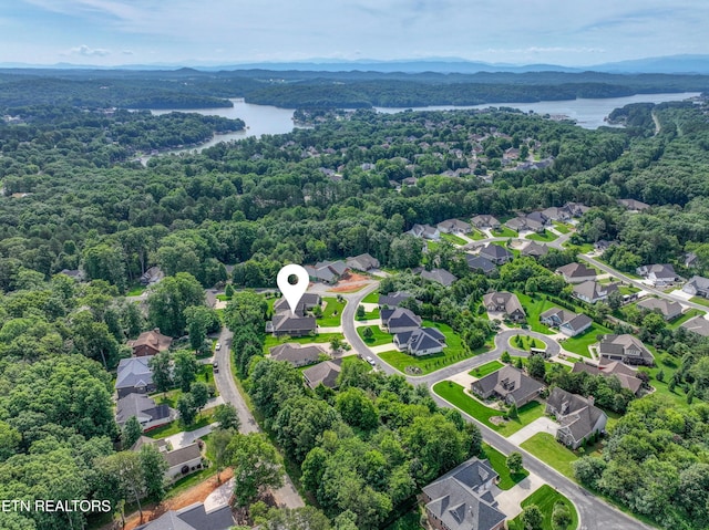 126 Pocola Way, Loudon, TN 37774 - aerial view of residential area with a water and mountain view and a forest