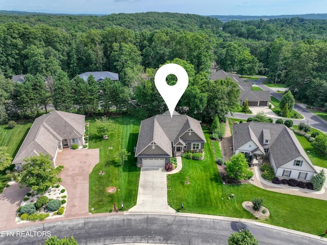 126 Pocola Way, Loudon, TN 37774 - aerial perspective of suburban area with a heavily wooded area