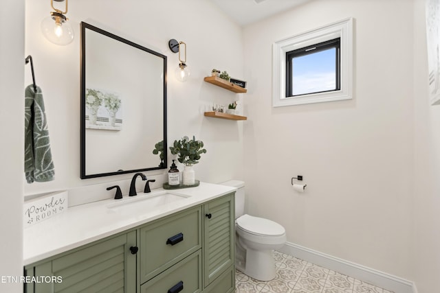 888 Smokey Quartz Blvd, New Tazewell, TN 37825 - half bath with toilet, vanity, baseboards, and tile patterned floors