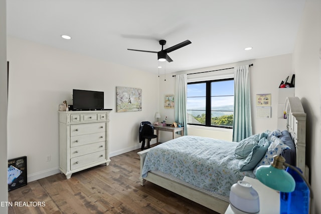 888 Smokey Quartz Blvd, New Tazewell, TN 37825 - bedroom featuring wood finished floors, baseboards, recessed lighting, and a ceiling fan