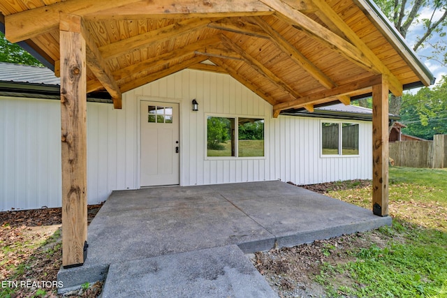 1095 Franklin Rd, Jamestown, TN 38556 - doorway to property featuring metal roof and a patio