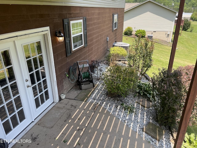 159 Emory Ln, Tazewell, TN 37879 - view of patio / terrace featuring central AC unit and french doors