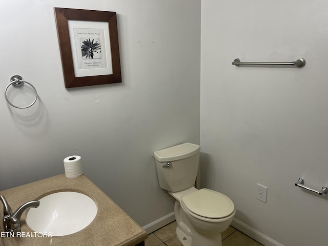 159 Emory Ln, Tazewell, TN 37879 - half bath with toilet, baseboards, vanity, and tile patterned flooring