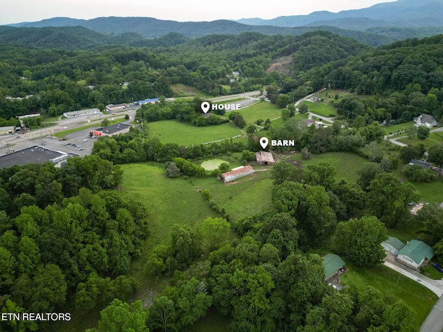 306 E Tri County Blvd, Oliver Springs, TN 37840 - drone / aerial view of a mountain backdrop and a forest