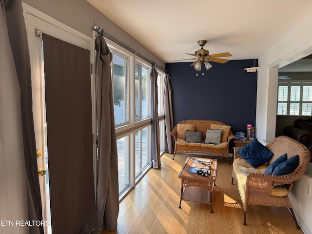 7243 Autumn View Ln, Powell, TN 37849 - living area with light wood finished floors and ceiling fan