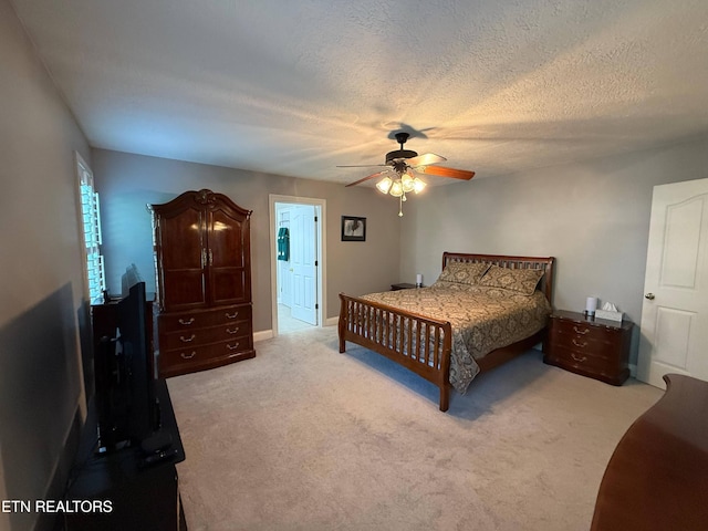 7243 Autumn View Ln, Powell, TN 37849 - carpeted bedroom featuring a ceiling fan and a textured ceiling