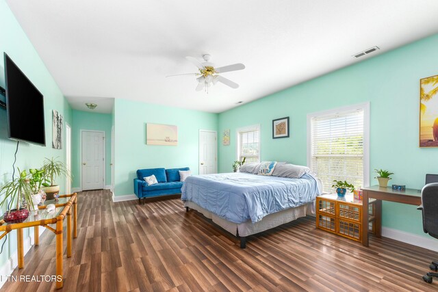 7924 Cedar Stone Ln, Powell, TN 37849 - bedroom with wood finished floors and ceiling fan