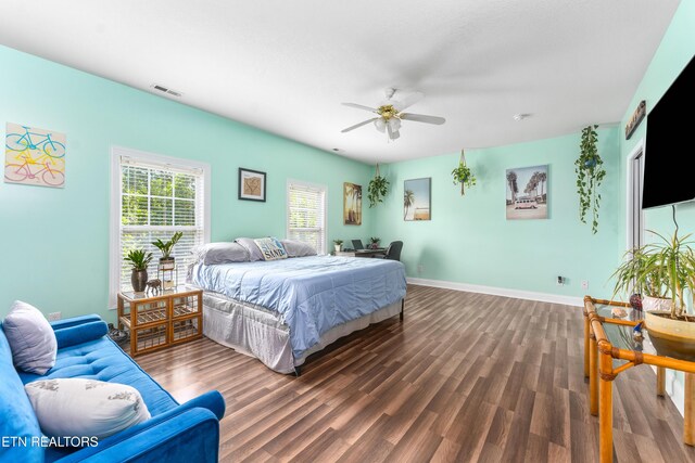 7924 Cedar Stone Ln, Powell, TN 37849 - bedroom with wood finished floors and a ceiling fan