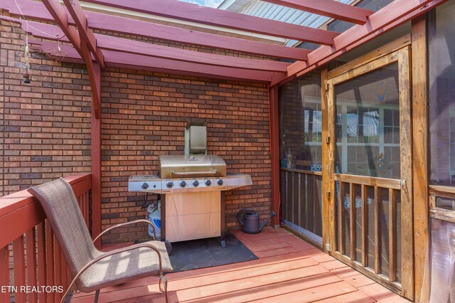 7924 Cedar Stone Ln, Powell, TN 37849 - wooden terrace featuring a pergola and grilling area