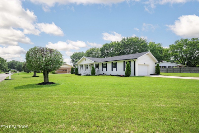 7339 Brookside Dr, Chattanooga, TN 37421 - ranch-style home featuring driveway, a garage, covered porch, and a shingled roof