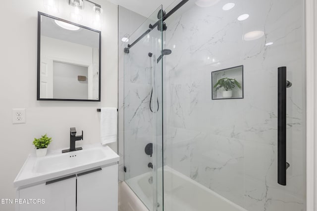 7339 Brookside Dr, Chattanooga, TN 37421 - bathroom with vanity and enclosed tub / shower combo