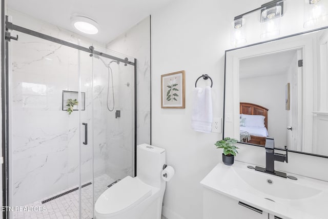7339 Brookside Dr, Chattanooga, TN 37421 - ensuite bathroom with vanity, a marble finish shower, and toilet