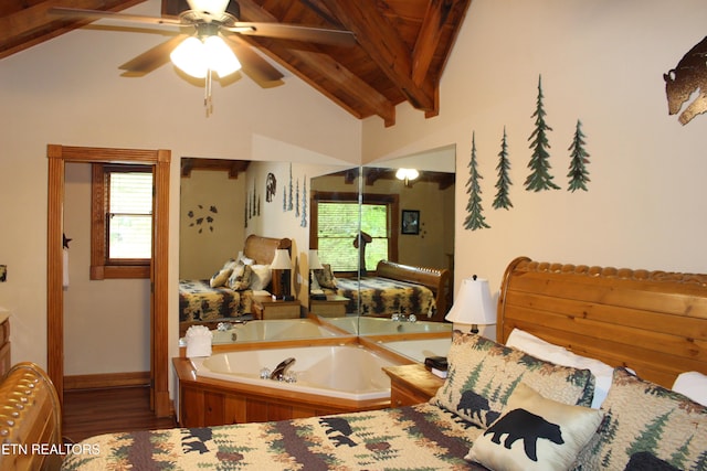 3006 Eagles Claw Way, Pigeon Forge, TN 37863 - full bathroom featuring a garden tub, healthy amount of natural light, a ceiling fan, and wood finished floors