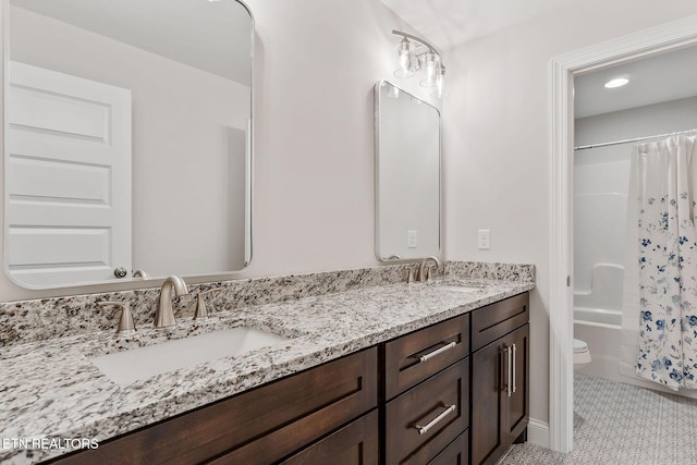 20 Cabot Ln, Cookeville, TN 38506 - full bathroom featuring double vanity, toilet, and shower / tub combo