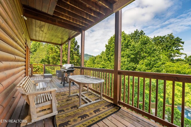 407 Big Bear Way, Pigeon Forge, TN 37863 - wooden deck featuring a grill