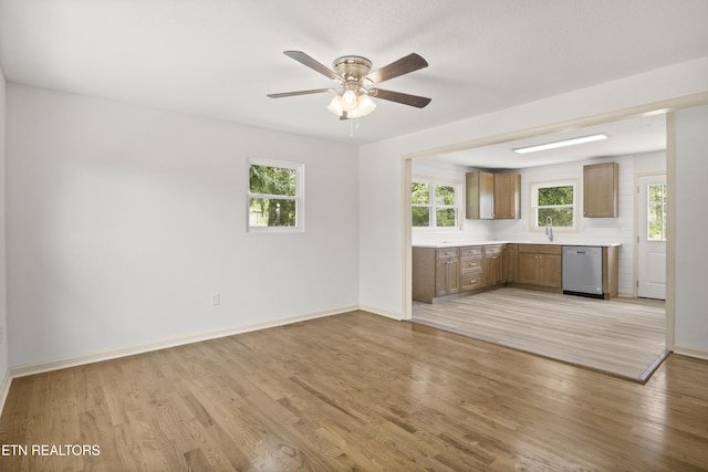 508 E Oldham Ave, Knoxville, TN 37917 - kitchen with dishwasher, a sink, light wood-type flooring, and light countertops