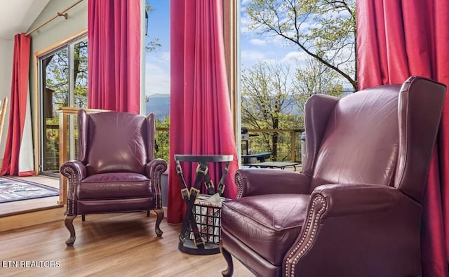 725 Sunshine Trl, Gatlinburg, TN 37738 - living area featuring wood finished floors and lofted ceiling