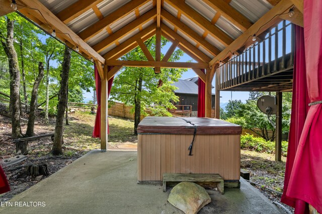 2295 Bluff Mountain Rd, Sevierville, TN 37876 - view of patio featuring a hot tub