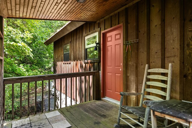 2295 Bluff Mountain Rd, Sevierville, TN 37876 - doorway to property featuring board and batten siding