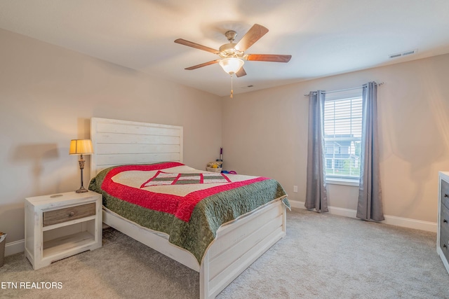 102 Deerberry Ln, Oak Ridge, TN 37830 - bedroom with light carpet, baseboards, and ceiling fan