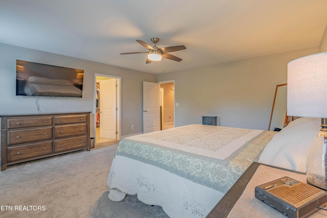102 Deerberry Ln, Oak Ridge, TN 37830 - bedroom with light colored carpet and ceiling fan