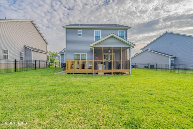 102 Deerberry Ln, Oak Ridge, TN 37830 - rear view of house with a sunroom and a deck