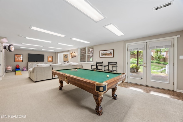 11919 Burnside Pl, Knoxville, TN 37934 - playroom with french doors, carpet flooring, and billiards table