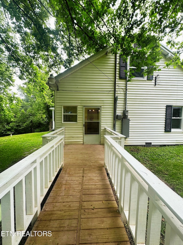 5936 Thorn Grove Pike, Knoxville, TN 37914 - wooden terrace featuring a lawn