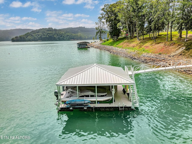 201 Crown Jewel Ln, Lafollette, TN 37766 - dock with boat lift and a water view